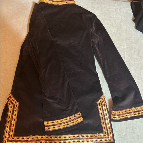 Tory Burch Brown Velvet Beaded Tunic (Size 4) - Picture 2 of 2
